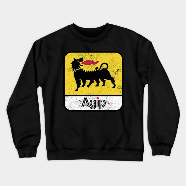 AGIP Azienda Generale Italiana Petroli / Faded Vintage Style Crewneck Sweatshirt by CultOfRomance